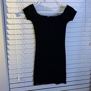 Off The Shoulder Black Minidress